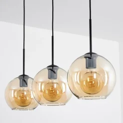 hofstein Plafonnier Verre 20 cm Koyoto Ambre, 3 lumières