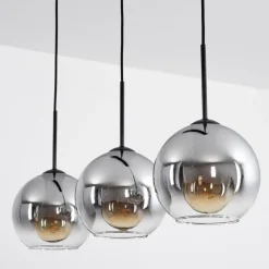 Suspension Verre Fumé-hofstein Plafonnier Verre 20 cm Koyoto Clair, Fumé, 3 lumières