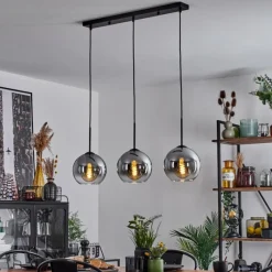 Suspension Verre Fumé-hofstein Plafonnier Verre 20 cm Koyoto Clair, Fumé, 3 lumières