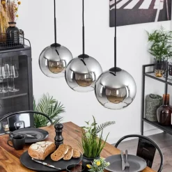 Suspension Verre Fumé-hofstein Plafonnier Verre 20 cm Koyoto Clair, Fumé, 3 lumières