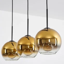 hofstein Plafonnier Verre 20 cm Koyoto Or, Clair, 3 lumières