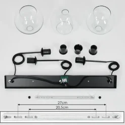 hofstein Plafonnier Verre 20 cm Koyoto Clair, 3 lumières