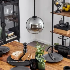 Suspension Verre Fumé-hofstein Plafonnier Verre 20 cm Koyoto Clair, Fumé, 1 lumière