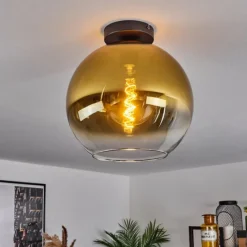 hofstein Plafonnier Verre 30 cm Koyoto Or, Clair, 1 lumière