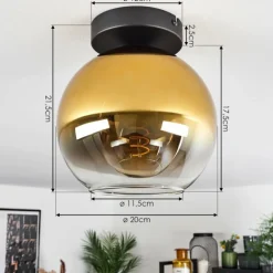 hofstein Plafonnier Verre 20 cm Koyoto Or, Clair, 1 lumière