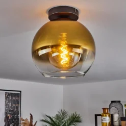 hofstein Plafonnier Verre 25 cm Koyoto Or, Clair, 1 lumière