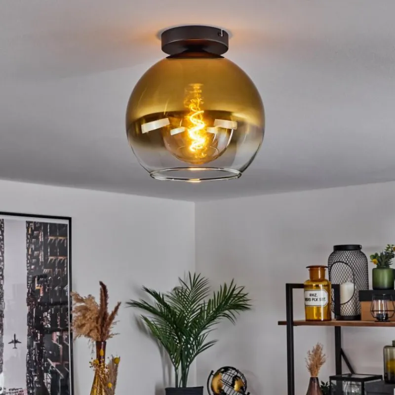 hofstein Plafonnier Verre 25 cm Koyoto Or, Clair, 1 lumière