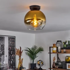 hofstein Plafonnier Verre 25 cm Koyoto Or, Clair, 1 lumière