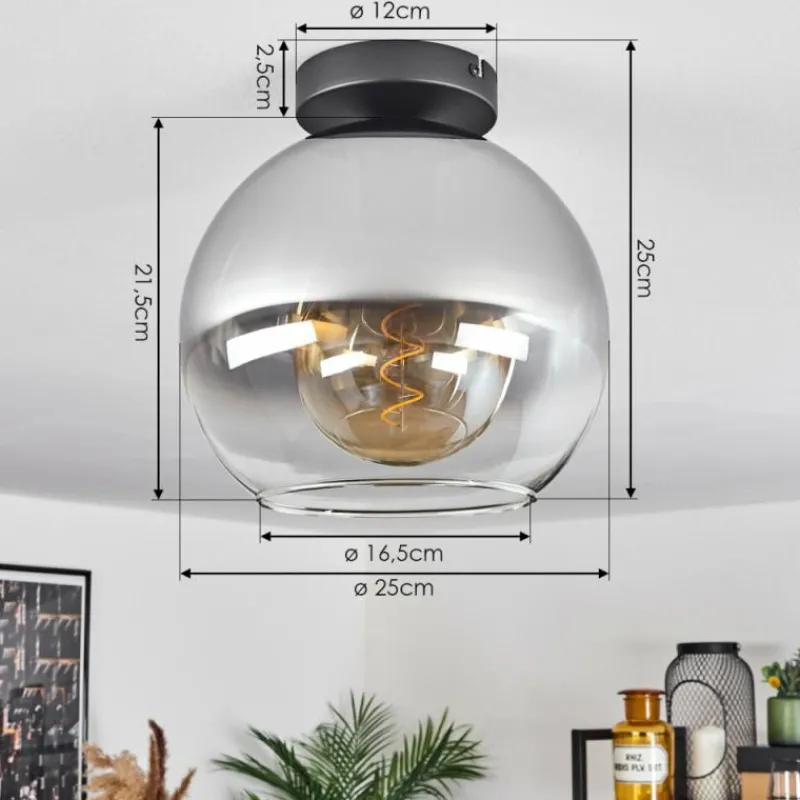 Suspension Verre Fumé-hofstein Plafonnier Verre 25 cm Koyoto Clair, Fumé, 1 lumière