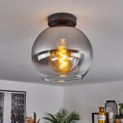 Suspension Verre Fumé-hofstein Plafonnier Verre 25 cm Koyoto Clair, Fumé, 1 lumière