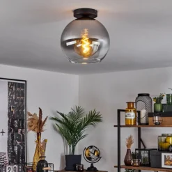 Suspension Verre Fumé-hofstein Plafonnier Verre 25 cm Koyoto Clair, Fumé, 1 lumière