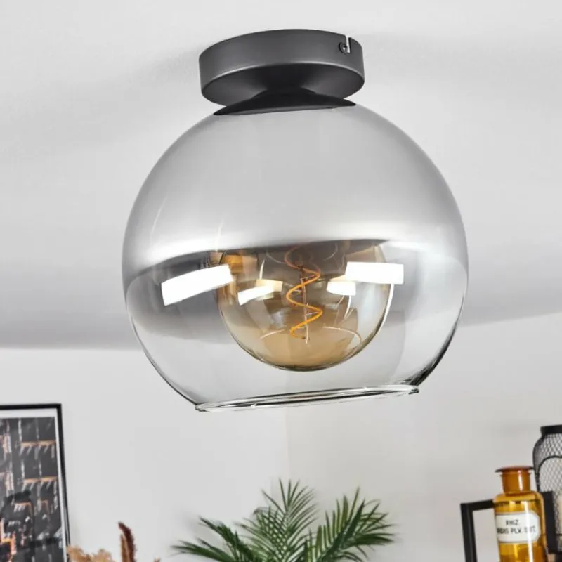 Suspension Verre Fumé-hofstein Plafonnier Verre 25 cm Koyoto Clair, Fumé, 1 lumière