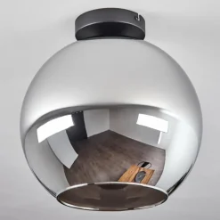 Suspension Verre Fumé-hofstein Plafonnier Verre 30 cm Koyoto Chrome, Fumé, 1 lumière