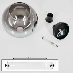 Suspension Verre Fumé-hofstein Plafonnier Verre 30 cm Koyoto Chrome, Clair, Fumé, 1 lumière