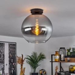 Suspension Verre Fumé-hofstein Plafonnier Verre 30 cm Koyoto Clair, Fumé, 1 lumière