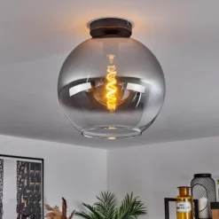 Suspension Verre Fumé-hofstein Plafonnier Verre 30 cm Koyoto Clair, Fumé, 1 lumière