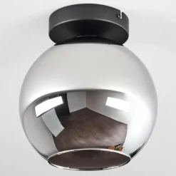 Suspension Verre Fumé-hofstein Plafonnier Verre 20 cm Koyoto Chrome, Fumé, 1 lumière