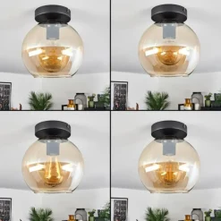 hofstein Plafonnier Verre 20 cm Koyoto Ambre, 1 lumière