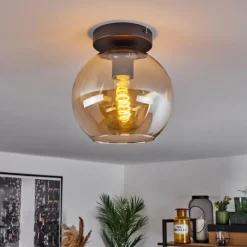 hofstein Plafonnier Verre 20 cm Koyoto Ambre, 1 lumière