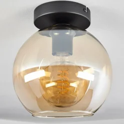 hofstein Plafonnier Verre 20 cm Koyoto Ambre, 1 lumière