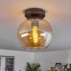 hofstein Plafonnier Verre 20 cm Koyoto Ambre, 1 lumière