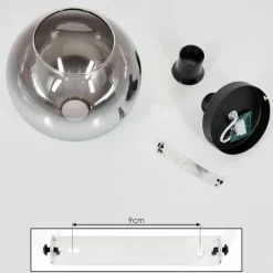 Suspension Verre Fumé-hofstein Plafonnier Verre 25 cm Koyoto Chrome, Clair, Fumé, 1 lumière