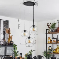 hofstein Plafonnier Verre 20 cm Koyoto Clair, 3 lumières