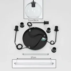 hofstein Plafonnier Verre 20 cm Koyoto Clair, 3 lumières