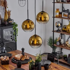 hofstein Plafonnier Verre 20 cm Koyoto Or, Clair, 3 lumières