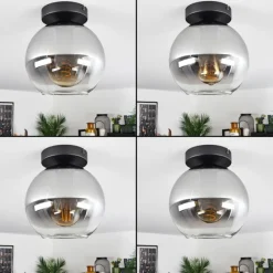 Suspension Verre Fumé-hofstein Plafonnier Verre 20 cm Koyoto Clair, Fumé, 1 lumière