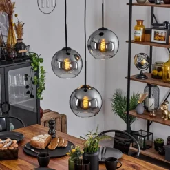 Suspension Verre Fumé-hofstein Plafonnier Verre 20 cm Koyoto Clair, Fumé, 3 lumières