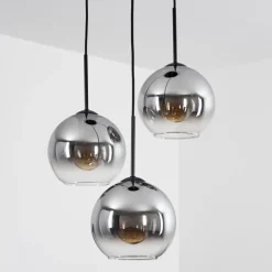 Suspension Verre Fumé-hofstein Plafonnier Verre 20 cm Koyoto Clair, Fumé, 3 lumières