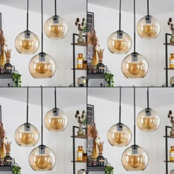 hofstein Plafonnier Verre 20 cm Koyoto Ambre, 3 lumières