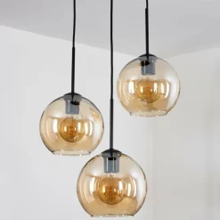 hofstein Plafonnier Verre 20 cm Koyoto Ambre, 3 lumières