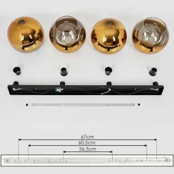 hofstein Plafonnier Verre 30 cm Koyoto Or, Clair, 4 lumières