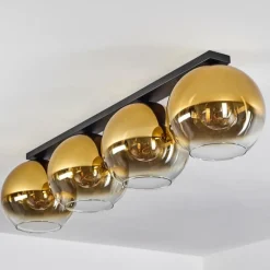 hofstein Plafonnier Verre 30 cm Koyoto Or, Clair, 4 lumières