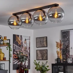 Suspension Verre Fumé-hofstein Plafonnier Verre 30 cm Koyoto Clair, Fumé, 4 lumières