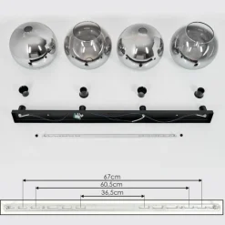 Suspension Verre Fumé-hofstein Plafonnier Verre 30 cm Koyoto Clair, Fumé, 4 lumières