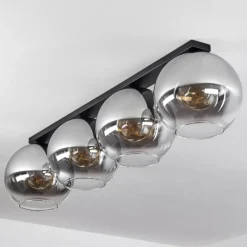 Suspension Verre Fumé-hofstein Plafonnier Verre 30 cm Koyoto Clair, Fumé, 4 lumières