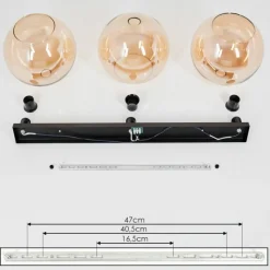 hofstein Plafonnier Verre 25 cm Koyoto Ambre, 3 lumières