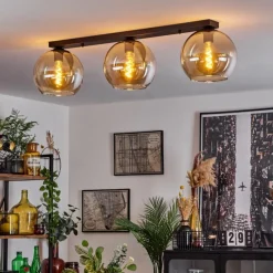 hofstein Plafonnier Verre 25 cm Koyoto Ambre, 3 lumières