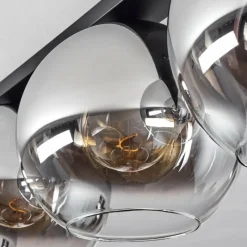 Suspension Verre Fumé-hofstein Plafonnier Verre 30 cm Koyoto Chrome, Clair, Fumé, 3 lumières