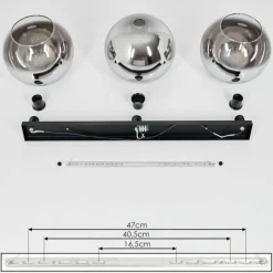 Suspension Verre Fumé-hofstein Plafonnier Verre 30 cm Koyoto Chrome, Clair, Fumé, 3 lumières