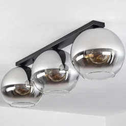 Suspension Verre Fumé-hofstein Plafonnier Verre 30 cm Koyoto Chrome, Clair, Fumé, 3 lumières