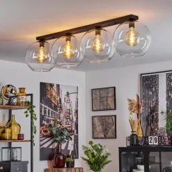 hofstein Plafonnier Verre 30 cm Koyoto Clair, 4 lumières