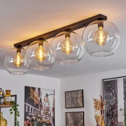 hofstein Plafonnier Verre 30 cm Koyoto Clair, 4 lumières