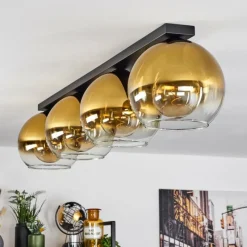 hofstein Plafonnier Verre 25 cm Koyoto Or, Clair, 4 lumières