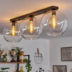 hofstein Plafonnier Verre 30 cm Koyoto Clair, 3 lumières