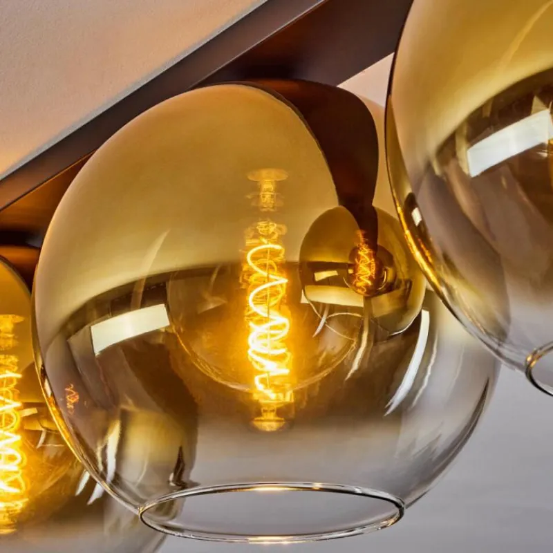 hofstein Plafonnier Verre 30 cm Koyoto Or, Clair, 3 lumières