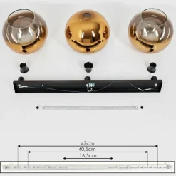 hofstein Plafonnier Verre 30 cm Koyoto Or, Clair, 3 lumières